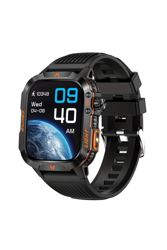 Smart Watch for Men - 600mAh Battery, Answer/Make Calls, Altimeter/Barometer, LED Flashlight/Compass, Fitness Tracker, Compatible with iPhone/Android