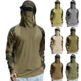 thumbnail image 1 of Tactical Style Sun Shirt For Men With Full Face Cover And Raglan Sleeves Highlighting Moisture Wicking Performance For Daily Wear Green XL, 1 of 5