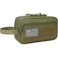 thumbnail image 1 of Tactical Toiletry Bag for Men – MOLLE Dopp Kit with Dry/Wet Separation, Large Capacity, Water-Resistant Travel Shaving Bag with U.S Patch & T-Mount MOLLE Clip (OD), 1 of 12