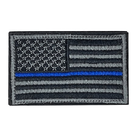 Tactical USA Flag Patch with Detachable Backing Aged Blue Line