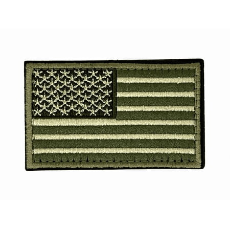 Tactical USA Flag Patch with Detachable Backing Army Green