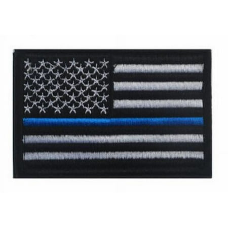 Tactical USA Flag Patch with Detachable Backing Blue Line