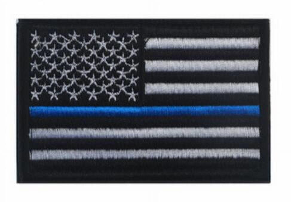 Tactical USA Flag Patch with Detachable Backing - Blue Line