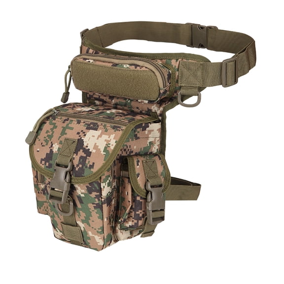 Tactical Waist Pack under $5! Xqxayjr Tactical Waist Pack Leg Bag, Waterproof Molle Hiking Hunting Pack, Outdoor Cycling Camping Fanny Pack, Multi Pocket Travel Belt Bag