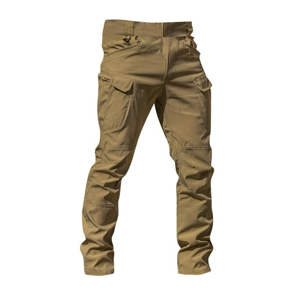 Tactical Waterproof Pants, Flex Camo Cargo Pants for Men, Mens Tactical Hiking Pants Brown M