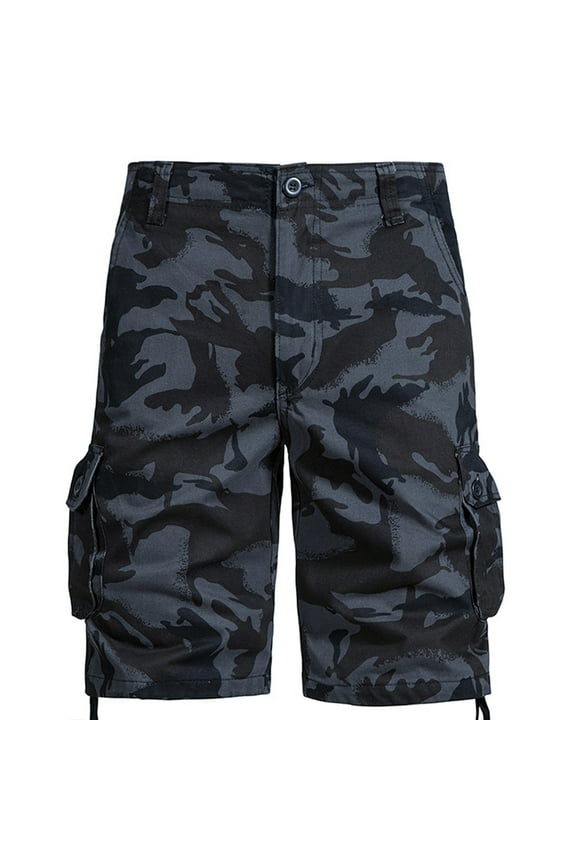 Tactical Work Shorts for Men Outdoor Casual Military Combat Hiking Cargo Shorts with Multi-Pocket Black M