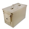 thumbnail image 1 of Tactical45 Metal Ammo Box - 50 Cal Tan Ammo Storage Container with Flip Top, 1 of 2
