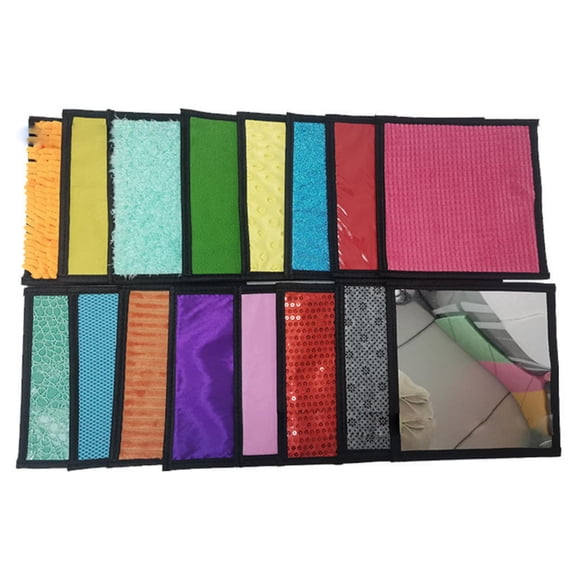 Tactile Sensory Mat Wall Panel Squishy Fidget Toys for Adults Textured Fabric Pad Set for Office Desk and Indoor Personal Use 7.87x7.87 Inch 8 to 16 Pack
