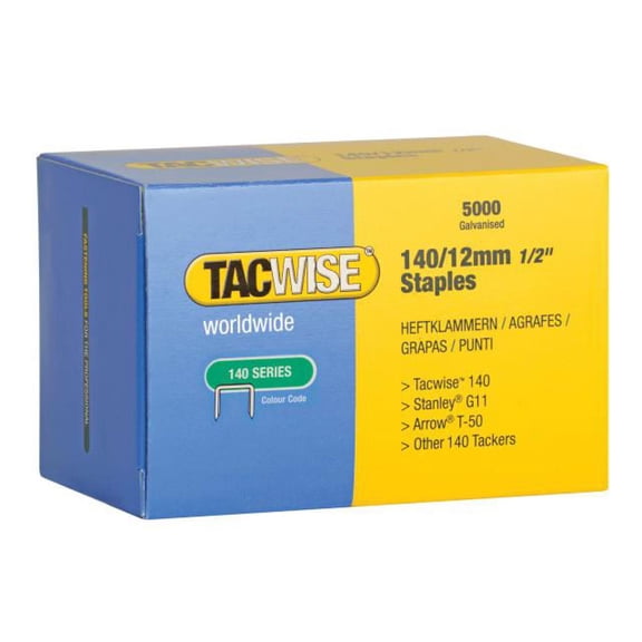 Tacwise - 140 Galvanised Staples 12mm (Pack 5000)