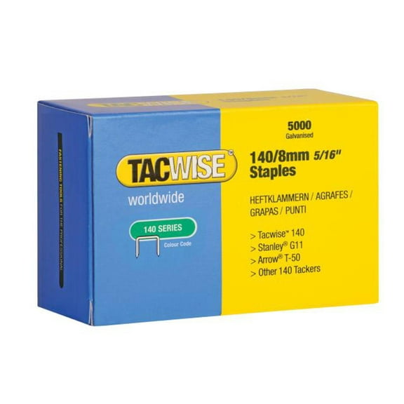 Tacwise - 140 Galvanised Staples 8mm (Pack 5000)