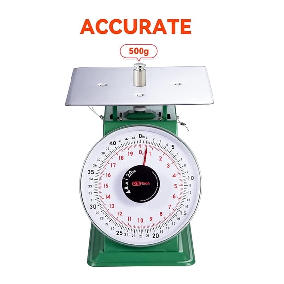 Tada 44lb / 20kg Heavy Duty Portion-Control Mechanical Kitchen and Food Scale Industrial Dial Scale with Stainless Steel Platform
