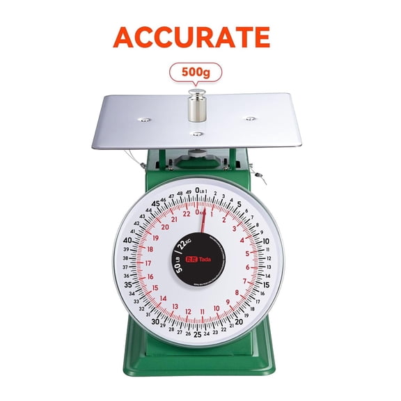 Tada 50lb Heavy Duty Mechanical Dial Kitchen Scale with Stainless Steel Platform for Commercial and Home Use