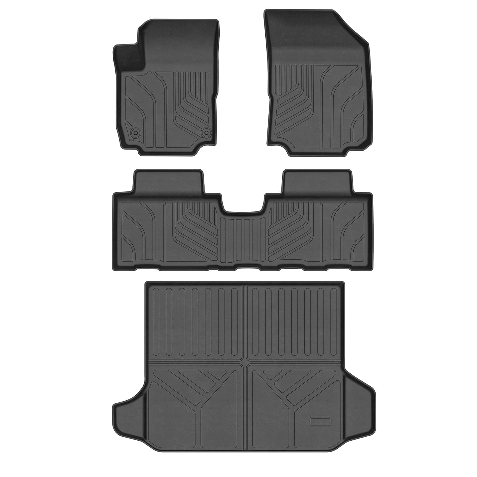 Black Heavy-Duty TPE All-Weather Cargo Mat Set for GMC Terrain and Chevy Equinox