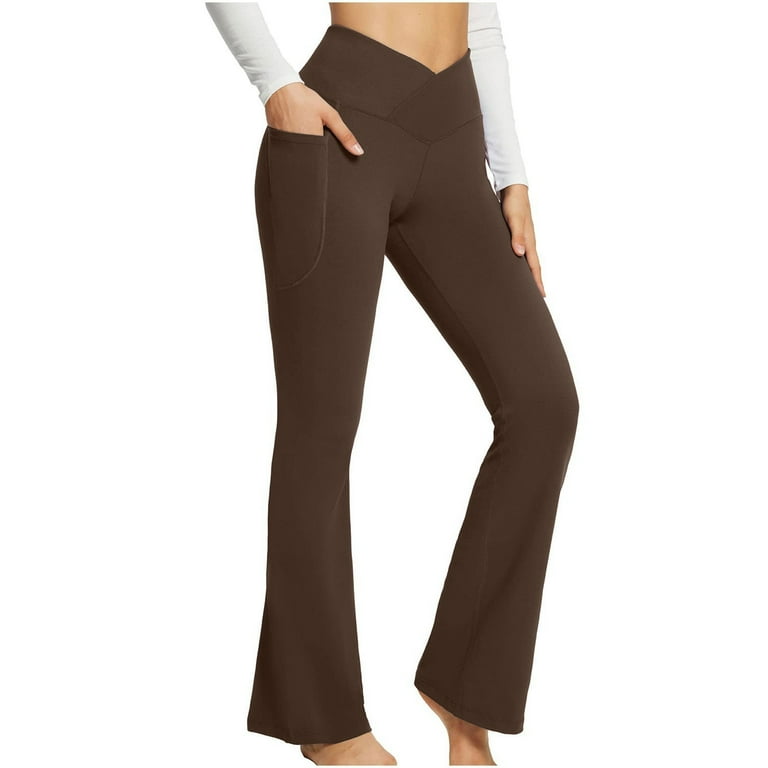 Buy Oalka Women Yoga Pants Workout Running Leggings Brown XS Online at  desertcartINDIA