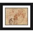 thumbnail image 1 of Taddeo Zuccaro 24x19 Black Ornate Framed Double Matted Museum Art Print Titled: Figure Studies (1553-1556), 1 of 5
