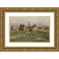 thumbnail image 1 of Tadeusz Ajdukiewicz 14x11 Gold Ornate Wood Frame and Double Matted Museum Art Print Titled - Leopold from Croy in the Maneuver, 1 of 4