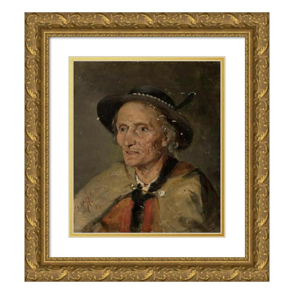 Tadeusz Ajdukiewicz 15x17 Gold Ornate Wood Frame and Double Matted Museum Art Print Titled - Portrait of a Highlander (1881)