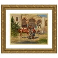 thumbnail image 1 of Tadeusz Ajdukiewicz 24x20 Gold Ornate Framed and Double Matted Museum Art Print Titled - A Turkish Courtyard (1884), 1 of 4