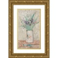 thumbnail image 1 of Tadeusz Makowski 10x14 Gold Ornate Wood Frame and Double Matted Museum Art Print Titled - Irises in a White Flower-Vase (1920), 1 of 4