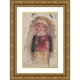 thumbnail image 1 of Tadeusz Makowski 11x14 Gold Ornate Wood Frame and Double Matted Museum Art Print Titled - Little Girl in a Red Waistcoat (1926), 1 of 4