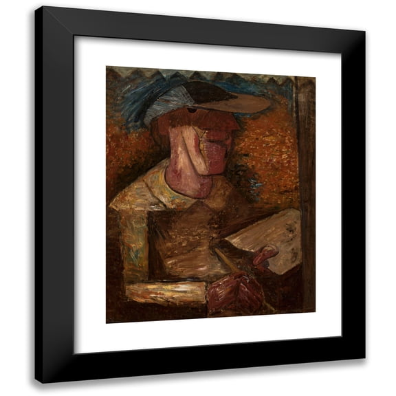 Tadeusz Makowski 12x14 Black Modern Framed Museum Art Print Titled - Masquerade in the Dark (1931)