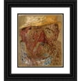 thumbnail image 1 of Tadeusz Makowski 12x14 Black Ornate Wood Framed Double Matted Museum Art Print Titled: A Man's Head in a Straw Hat (1930), 1 of 5