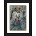 thumbnail image 1 of Tadeusz Makowski 13x18 Black Ornate Wood Framed Double Matted Museum Art Print Titled - Portrait of a Man in a White Hat (1913), 1 of 5