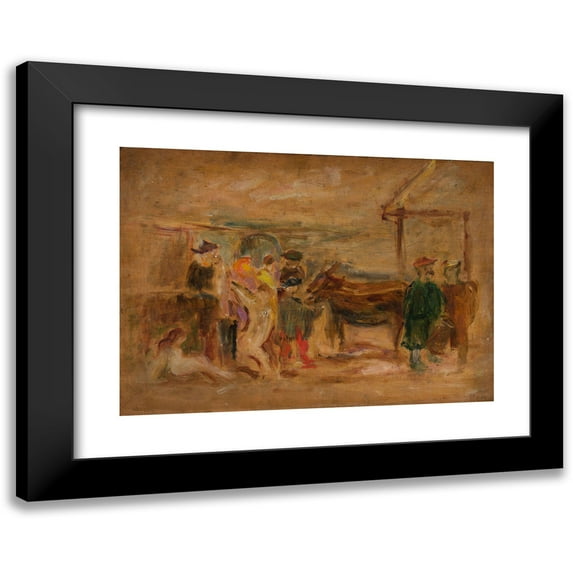 Tadeusz Makowski 14x11 Black Modern Framed Museum Art Print Titled - Figural Scene with Donkeys (1920)