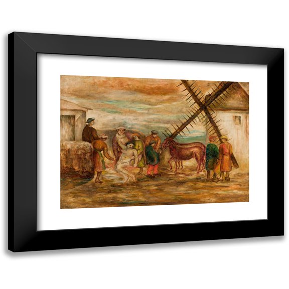 Tadeusz Makowski 14x11 Black Modern Framed Museum Art Print Titled - Good Samaritan (1920)
