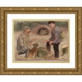 thumbnail image 1 of Tadeusz Makowski 14x12 Gold Ornate Wood Frame and Double Matted Museum Art Print Titled - Conversation with a Hunter (1925), 1 of 4