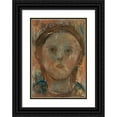 thumbnail image 1 of Tadeusz Makowski 14x18 Black Ornate Wood Framed Double Matted Museum Art Print Titled - Little Girl's Head (1919), 1 of 5