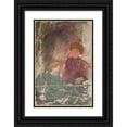 thumbnail image 1 of Tadeusz Makowski 17x24 Black Ornate Framed Double Matted Museum Art Print Titled: Two Children on a Balcony (1920), 1 of 5