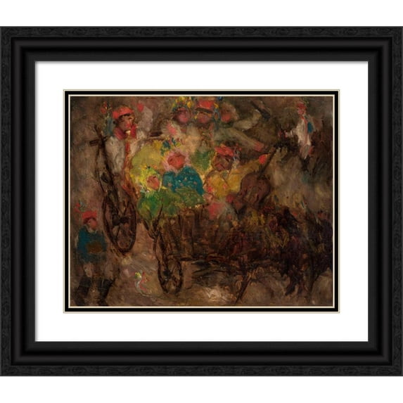Tadeusz Makowski 18x15 Black Ornate Wood Framed Double Matted Museum Art Print Titled - Krakow Wedding (1906)