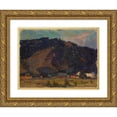 thumbnail image 1 of Tadeusz Makowski 18x15 Gold Ornate Wood Frame and Double Matted Museum Art Print Titled - View of a Village Against the Background of a Mountain (1907), 1 of 4