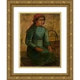 thumbnail image 1 of Tadeusz Makowski 19x24 Gold Ornate Framed and Double Matted Museum Art Print Titled - A Girl in a Green Dress with a Basket (1914), 1 of 4