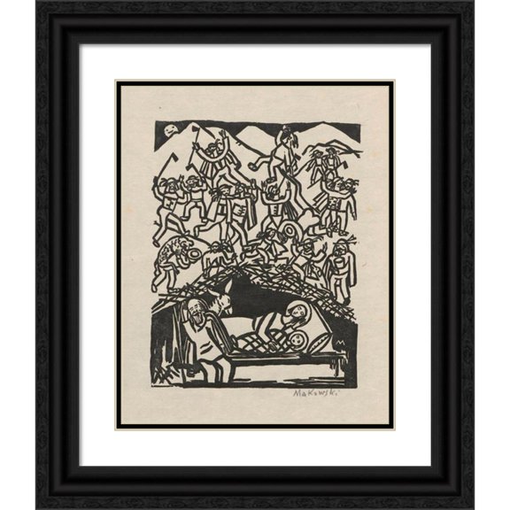 Tadeusz Makowski 20x24 Black Ornate Framed Double Matted Museum Art Print Titled: ‘Hello, Hello- Carol (1924)
