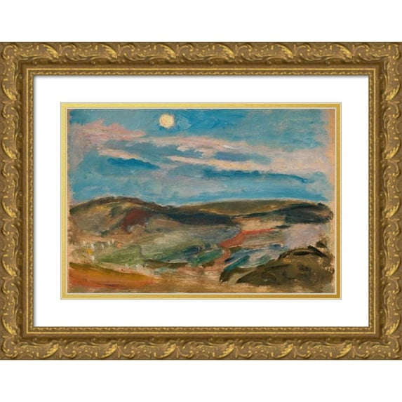 Tadeusz Makowski 24x18 Gold Ornate Framed and Double Matted Museum Art Print Titled - Moonlit Hill (1907)