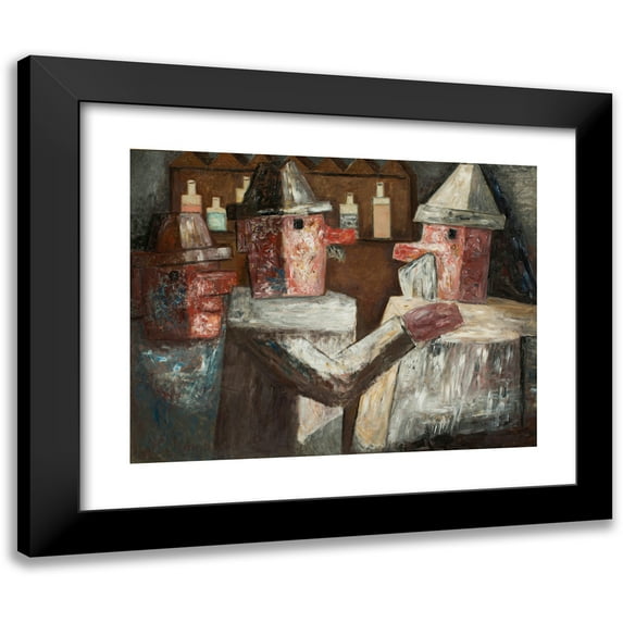 Tadeusz Makowski 24x19 Black Modern Framed Museum Art Print Titled - In a Bar (1931)