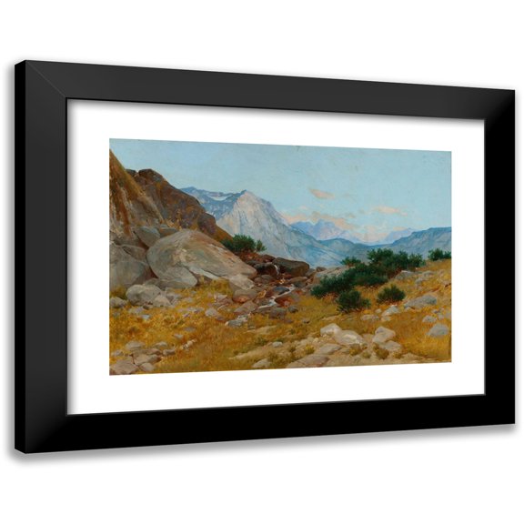 Tadeusz Popiel 14x11 Black Modern Framed Museum Art Print Titled - Landscape from the Tatra Mountains (1890s)