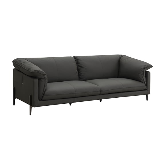 Tadi Black Top Grain Leather Sofa