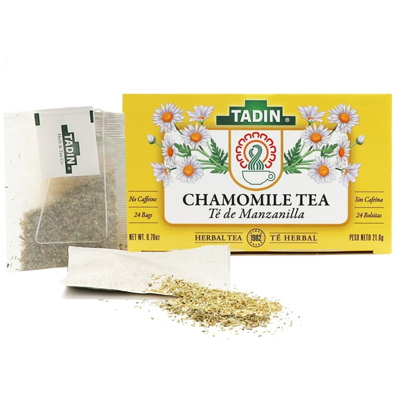 Tadin Chamomile Herbal Tea Bags, with Chamomile Extracts, 24 Count .76 oz Each
