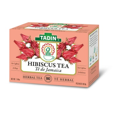 Tadin Hibiscus Tea, Herbal Tea, Caffeine-Free Tea, Herbal Tea Bags, 24 Count, Pack of 1
