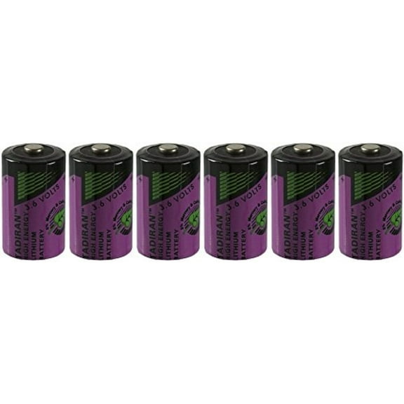 Tadiran TL5902 3.6V 1/2 AA Backup Lithium 6 Batteries