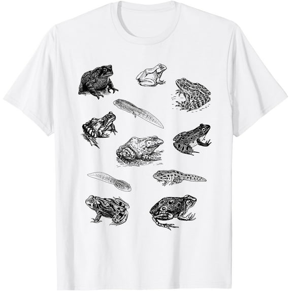 Tadpole Frog Toad Collage Lovers Hunters Unisex T-Shirt for Men Women Kids Toddler