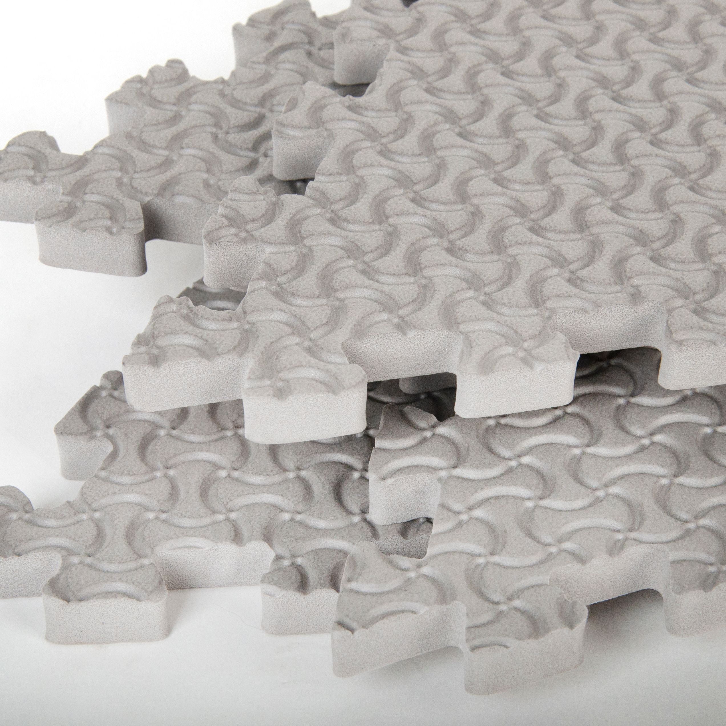 Tadpoles 12 Piece Rhombus Foam Play Mat Set, Grey