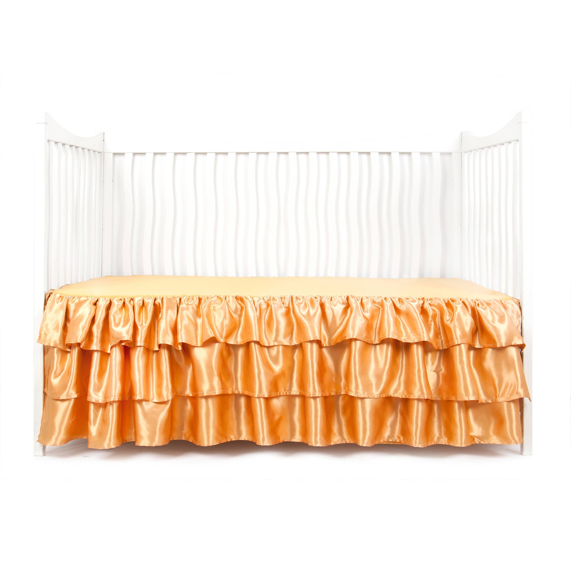 Tadpoles Gold Ruffled Satin Crib Skirt