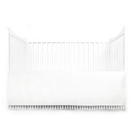 Tadpoles Microfiber Dust Ruffle with Tassel Bed Skirt Toddler Bed White Crib