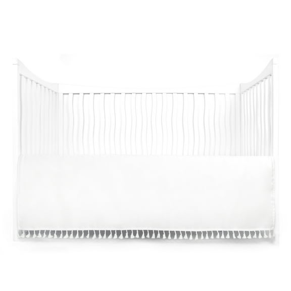 Tadpoles Microfiber Dust Ruffle with Tassel Bed Skirt Toddler Bed White Crib