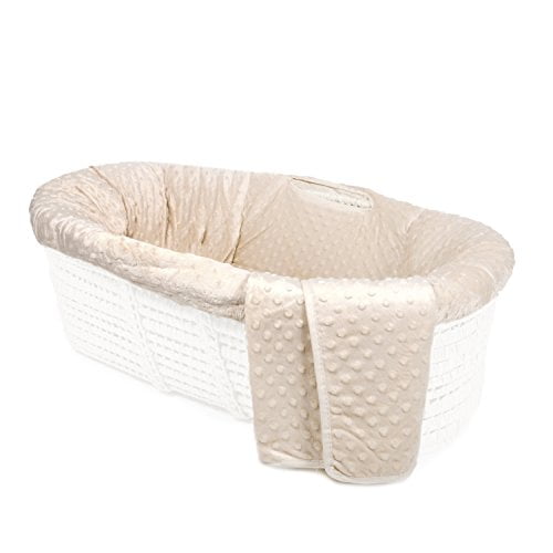 Tadpoles Minky Dot Moses Basket, Natural