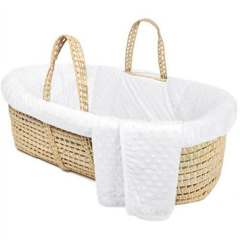 White wicker moses clearance basket